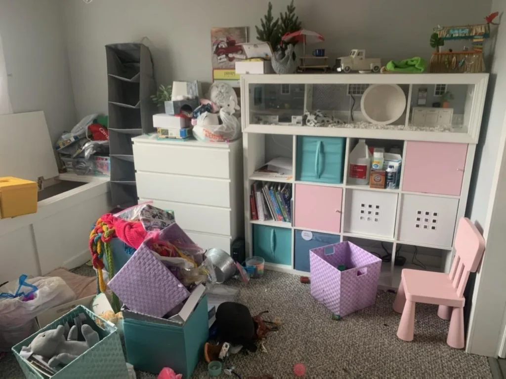 The room had a lot of items to go through… 