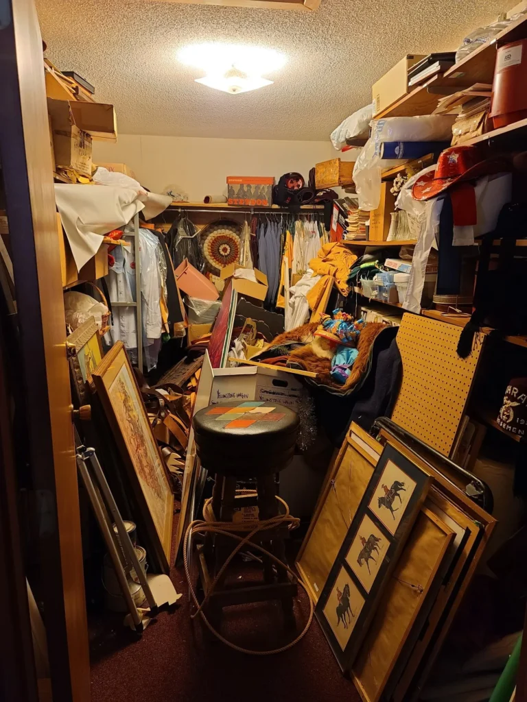 The closet had many items and memories for this group. 